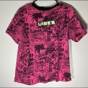 WXYZ  “Vibes “All Over Print Pink & Black T-Shirt Men’s Large Short Sleeve